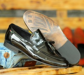 Pantofi Negrii din PIELE Lucioasa Naturala 100% cod: 477NL kép