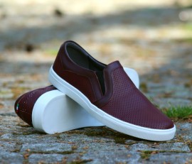 Espadrile Casual din PIELE Naturala 100% cod: 707BORDO images