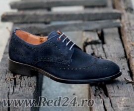 Pantofi Club/Casual Piele Naturala Intoarsa 100% COD: 902BLM kép