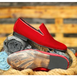 Pantofi Rosii din PIELE Naturala 100% + Catifea cod: 124RKATIF kép