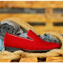 Pantofi Rosii din PIELE Naturala 100% + Catifea cod: 124RKATIF kép