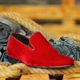 Pantofi Rosii din PIELE Naturala 100% + Catifea cod: 124RKATIF kép