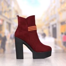 Botine Dama Grena Cu Toc Cod: 232p