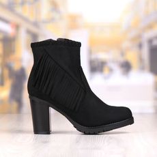 Botine Dama Negru Cu Toc Gros Cod: 500p