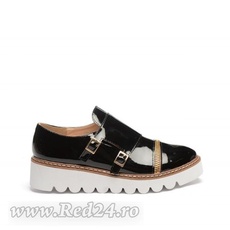Pantofi Botinelli Casual Negru Lucios cod: PD139