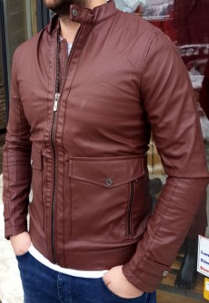 Geaca Barbati din Piele Sintetica Perforata Model 2018 cod: GB273 Transport Gratuit !!!