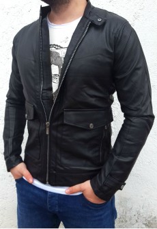 Geaca Barbati din Piele Sintetica Perforata Model 2018 cod: GB275 Transport Gratuit !!!