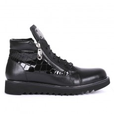 Ghete Barbati din Piele Naturala Imblanite Fabricate In Romania Cod 725N117