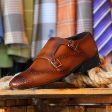 Pantofi din PIELE Naturala Maro Coniac 100% cod: 120MB