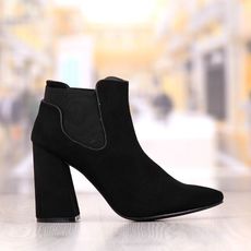 Botine Dama Negre Cu Toc Gros +  Cod: 471p