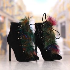 Botine Dama Negre Cu Toc Subtire +Cod: 421P