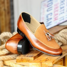 Pantofi Barbati cu Ciucuri din PIELE Naturala 100% cod: 483M