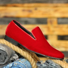 Pantofi Rosii din PIELE Naturala 100% + Catifea cod: 124RKATIF