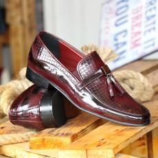 Pantofi Barbati cu Ciucuri din PIELE Naturala 100% cod: 112BORDO