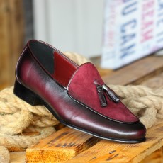 Pantofi Barbati cu Ciucuri din PIELE Naturala 100% cod: 483BORDO