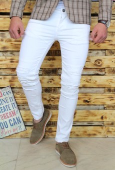 Blugi Barbati Conici Albi MODEL 2017 COD: BG165