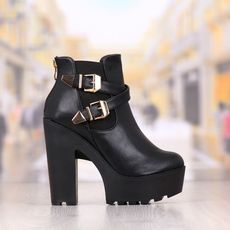 Botine Dama Negre Cu Toc Gros Cod: 425p