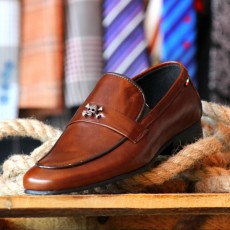 Pantofi din PIELE Naturala Maro Coniac 100% cod: 477CM