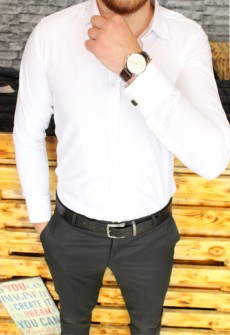 Camasa Alba cu Butoni Model 2017 COD: CB30