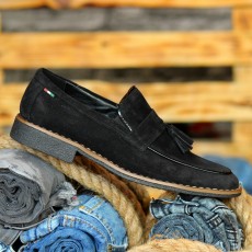 Pantofi Negrii din PIELE Intoarsa Naturala 100% cod: 477NS