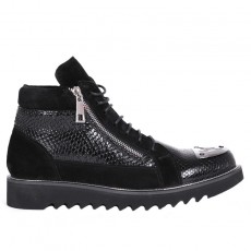 Ghete Barbati din Piele Naturala Imblanite Fabricate In Romania Cod 725N128